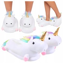 Kapcie Pluszowe Jednorożec, Ciepłe Pantofle Domowe