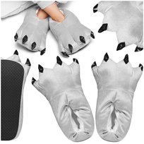 Kapcie Szare Bambosze Ciepłe Milutkie Łapy Pazury Damskie Męskie Pantofle S Onesies