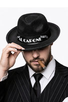Kapelusz Gangstera Al Capone Czarny Gangsterski Mafia