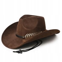 Kapelusz kowbojski western texas retro ZŁOTE PIÓRKO PIÓRO LIŚĆ pasek 57 cm Inna marka