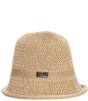 Kapelusz słomkowy pleciony BUCKET HAT z ozdobną blaszką Agrafka