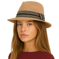 Kapelusz słomkowy przeciwsłoneczny damski męski Havana Brown