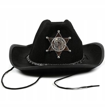 KAPELUSZ SZERYFA KOWBOJSKI KAPELUSZ Z GWIAZDĄ SREBRNA ODZNAKA BAL KARNAWAŁ - Midex
