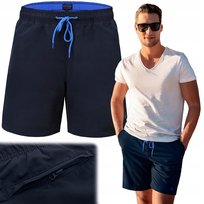 KAPIELÓWKI Męskie SZORTY Plażowe REGATA Kieszeń na Zamek Granat Pako Jeans