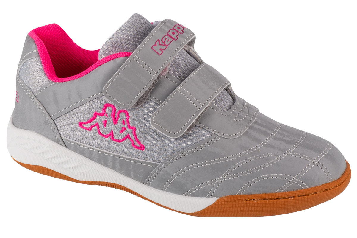 Baskets Kappa Kickoff - Velcro - Semelle Claire Pour Sport En Salle - Argent/Rose - Taille 31 EU - Enfant