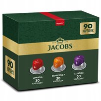 Kapsułki do Nespresso Jacobs Lungo 6, Lungo 8, Espresso 7, zestaw 90szt.