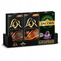 Kapsułki do Nespresso L'OR Chocolat, Caramel i Jacobs Lungo 8 - 3 x 10 szt.