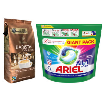 Kapsułki do prania ARIEL 72 szt + Kawa ziarnista TCHIBO Barista 1 kg - Ariel