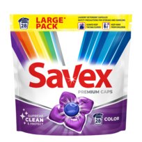 Kapsułki do prania tkanin kolorowych Premium Caps Color 28 szt. Savex