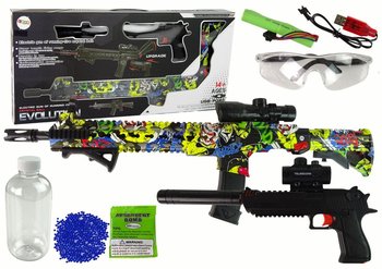 Karabin Pistolet Dla Dzieci 2W1 Na Kulki Wodne Zestaw Laser Tłumik Okulary - Lean Toys