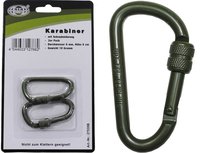 Karabińczyk Stalowy Z Blokadą 6 Mm X 6 Cm Green MFH