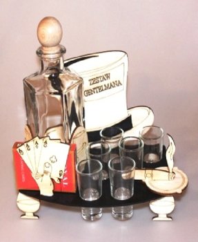 Karafka na alkohol - zestaw Gentelmana, 500 ml + 6 szt. kieliszków - Pigmejka