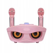 KARAOKE BEZPRZEWODOWY ZESTAW GŁOŚNIK 2 MIKROFONY BLUETOOTH NA IMPREZY PINK