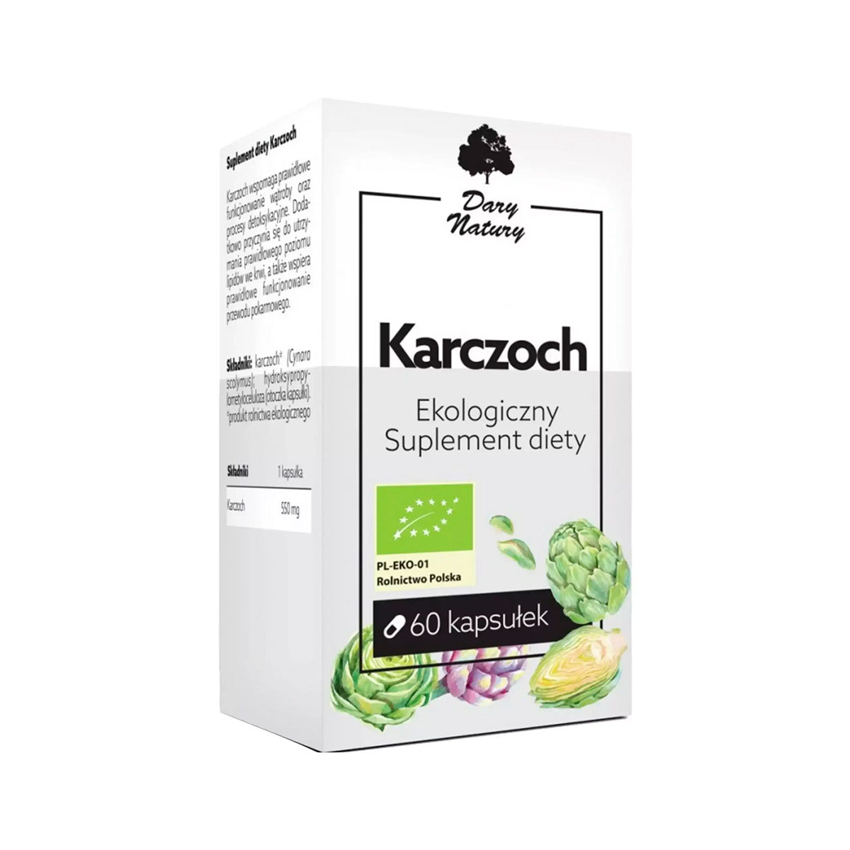 Фото - Вітаміни й мінерали Dary Natury KARCZOCH BIO Suplement diety, 60 kaps.   (550 mg)
