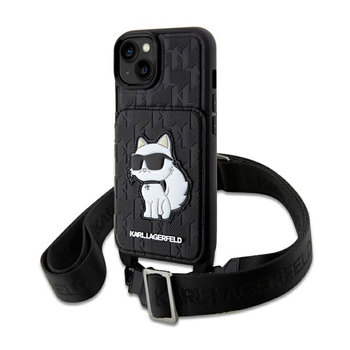 Karl Lagerfeld Crossbody NFT Saffiano Monogram Choupette - Etui iPhone 14 (Czarny) - Karl Lagerfeld