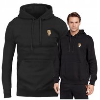 Karl Lagerfeld Czarna Bluza Bawełniana z kapturem Hoody ZŁOTE LOGO r.M