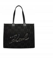 KARL LAGERFELD CZARNA SHOPPERKA Z NAPISEM KLASYCZNA 40 x 34 x 10 cm Y9A Karl Lagerfeld