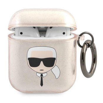 Karl Lagerfeld KLA2UKHGD AirPods cover złoty/gold Glitter Karl`s Head - Karl Lagerfeld