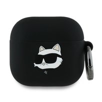 Karl Lagerfeld KLA4RUNCHK AirPods 4 cover czarny/black Silicone Choupette Head 3D