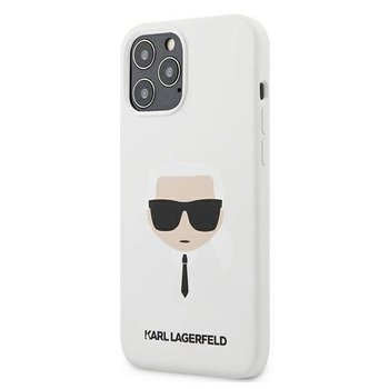 Karl Lagerfeld KLHCP12LSLKHWH iPhone 12 Pro Max 6,7" biały/white hardcase Silicone Karl`s Head - Karl Lagerfeld