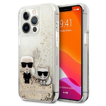 Karl Lagerfeld KLHCP13LGKCD iPhone 13 Pro / 13 6,1" złoty/gold hardcase Liquid Glitter Karl&Choupette - Karl Lagerfeld