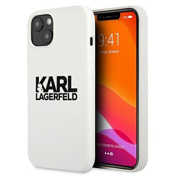 Karl Lagerfeld KLHCP13SSLKLWH iPhone 13 mini 5,4" Silicone Stack Logo biały/white - Karl Lagerfeld