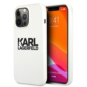 Karl Lagerfeld KLHCP13XSLKLWH iPhone 13 Pro Max 6,7" Silicone Stack Logo biały/white - Karl Lagerfeld