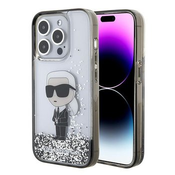 Karl Lagerfeld KLHCP15XLKKNSK iPhone 15 Pro Max 6.7" transparent hardcase Liquid Glitter Ikonik - Karl Lagerfeld