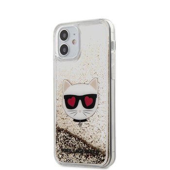 Karl Lagerfeld Liquid Glitter Choupette - Etui iPhone 12 Mini (złoty) - Karl Lagerfeld