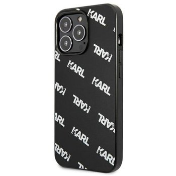 Karl Lagerfeld, OEM, Nakładka, do iPhone 13 Pro Max KLHCP13XPULMBK3, czarna hard case Allover Logomania - Karl Lagerfeld