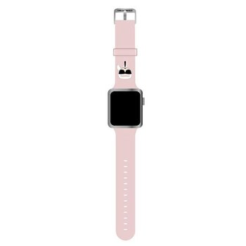 Karl Lagerfeld Pasek KLAWMSLKP Apple Watch 38/40/41mm różowy/pink strap Silicone Karl Heads - Karl Lagerfeld