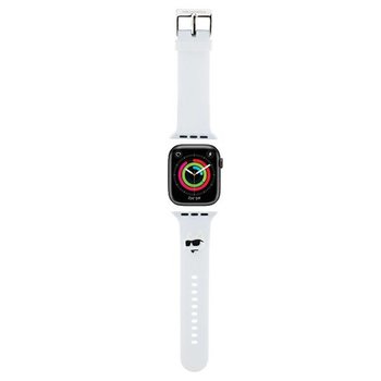 Karl Lagerfeld Pasek silikonowy do Apple Watch 1/2/3/4/5/6/7/8/9/SE/Ultra 42/44/45/49mm biały/white strap 3D Rubber Choupette Head - Karl Lagerfeld