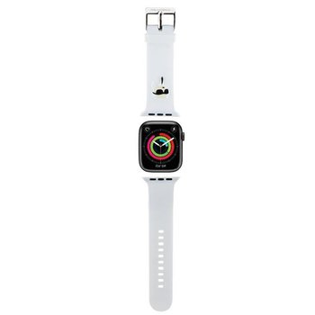 Karl Lagerfeld Pasek silikonowy do Apple Watch 1/2/3/4/5/6/7/8/9/SE/Ultra 42/44/45/49mm biały/white strap 3D Rubber Karl Head - Karl Lagerfeld