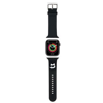 Karl Lagerfeld Pasek silikonowy do Apple Watch 1/2/3/4/5/6/7/8/9/SE/Ultra 42/44/45/49mm czarny/black strap 3D Rubber Choupette Head - Karl Lagerfeld