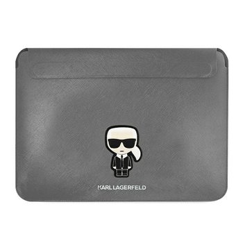 Karl Lagerfeld Sleeve KLCS16PISFG 16" srebrny/silver Saffiano Ikonik Karl - Karl Lagerfeld