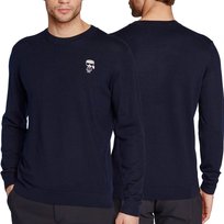 Karl Lagerfeld sweter męski klasyczny granatowy wełna 2XL