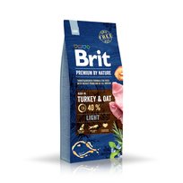 Karma dla psów BRIT PREMIUM BY NATURE LIGHT Turkey & Oat Indyk dla psów z nadwagą 15kg