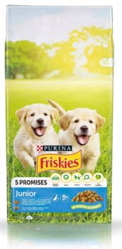 Karma dla szczeniąt FRISKIES Vitafit Junior, z kurczakiem, dodatkiem mleka i warzyw, 15 kg  . - Purina