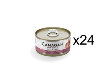 Karma mokra dla kota Canagan bezzbożowa tuńczyk z łososiem 24x75g puszka - Canagan