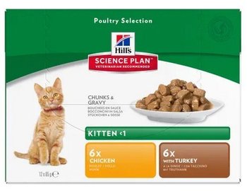 Karma mokra dla kota HILL'S SCIENCE PLAN Feline Kitten Multipak Chicken + Turkey Healthy Development, 12x85 g - Hill's