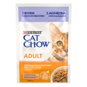 Karma mokra dla kota Purina Cat Chow, jagnięcina i zielona fasola w galaretce, 85 g - Purina Cat Chow