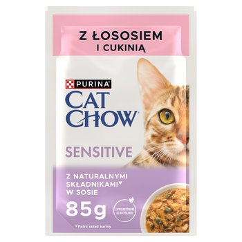 Karma mokra dla kota PURINA CAT CHOW Sensitive, łosoś i cukinia w sosie, 85 g - Purina Cat Chow