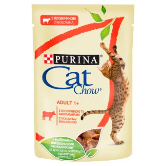 Karma mokra dla kota PURINA CAT CHOW, wołowina i bakłażan w galaretce, 85 g - Purina Cat Chow