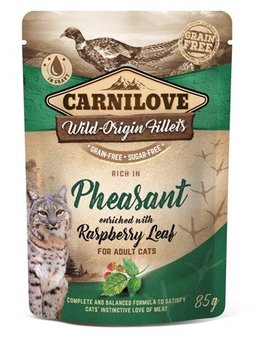 Karma mokra dla kotów CARNILOVE Cat Pouch Pheasant&Raspberry Leaves, 85 g - Carnilove
