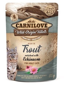 Karma mokra dla kotów CARNILOVE Cat Pouch Trout&Echinacea, 85g - Carnilove