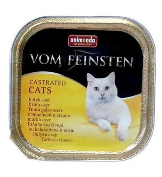 Karma mokra dla psa ANIMONDA Vom Feinsten Castrated Cats, indyk i ser, 100 g - Animonda
