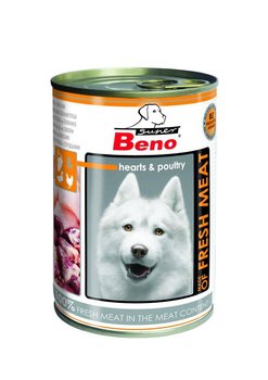 Karma mokra dla psa BENEK Super Beno, drób z sercami, 400 g - Benek