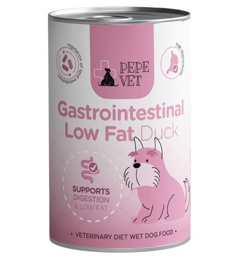 Karma mokra dla psa Pepe Vet Gastrointestinal Low Fat Duck 400g