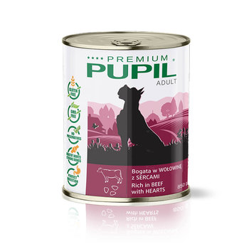 Karma mokra dla psa PUPIL Premium bogata w wołowinę z sercami 850 g - PUPIL Foods