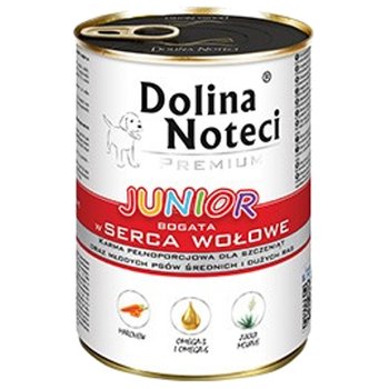 Karma mokra dla szczeniąt DOLINA NOTECI Premium Junior, serca wołowe, 400 g - Dolina Noteci
